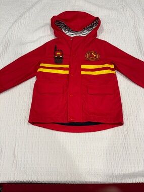 Joe Fresh Kids Red Firefighter Hooded Rain Jacket 
Size 4